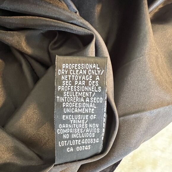 Carmen Marc Valvo Formal One Shoulder Gown Dress Black Gold Brocade NEW Sz 2 - Picture 13 of 13